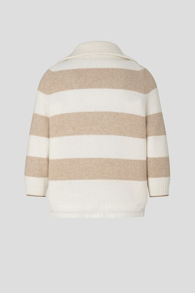 BOGNER Dora half-zippered knit sweater in Off-white/Beige outlook