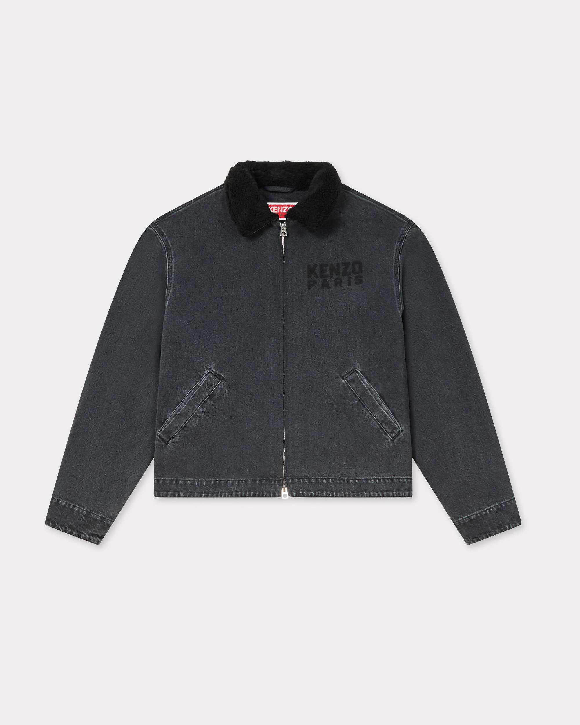 'KENZO Happy Tiger' embroidered utility fleece jacket in Japanese denim - 1