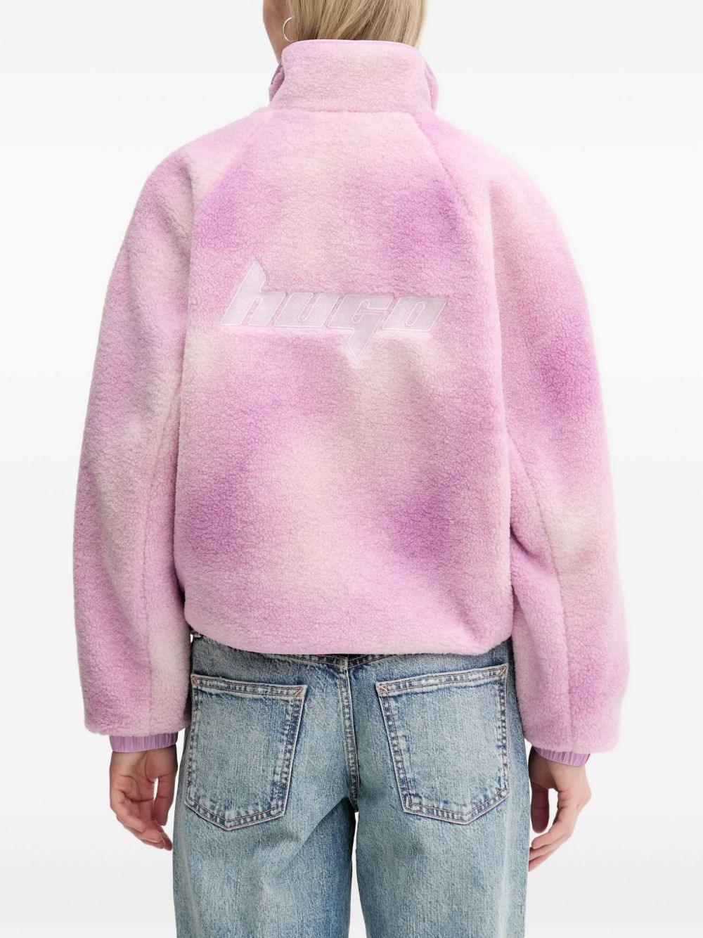 colour-block fleece jacket - 3