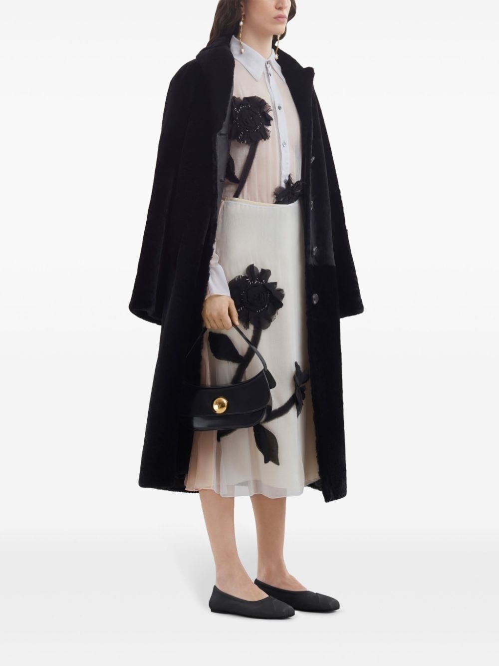 floral-appliquÃ© silk midi skirt - 2