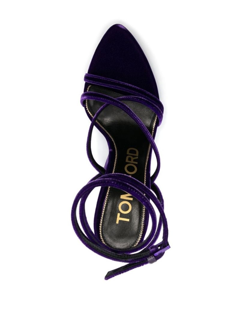 130mm wedge velvet sandals - 4