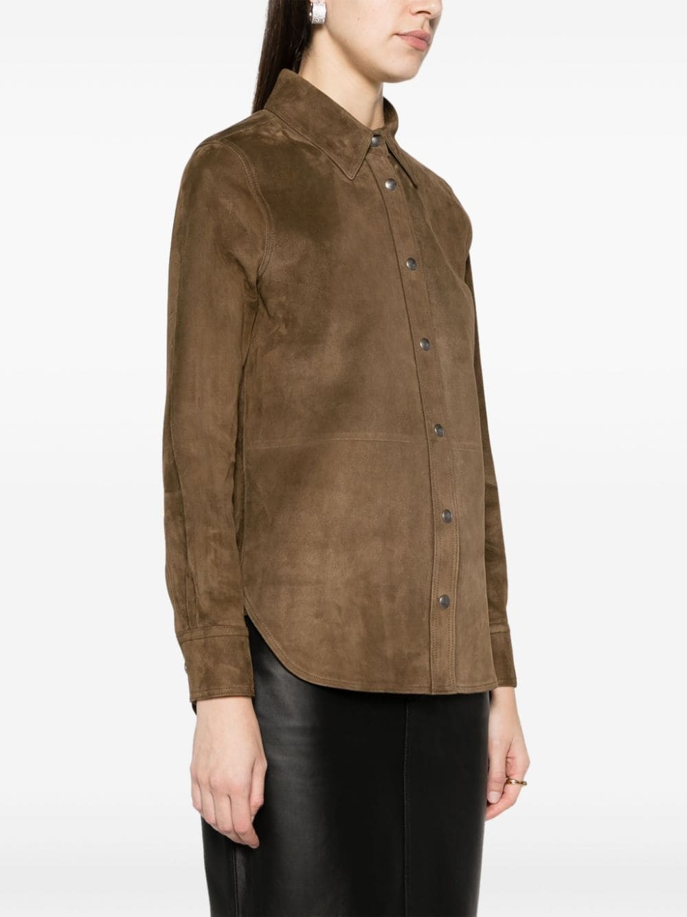 suede long-sleeve shirt - 3