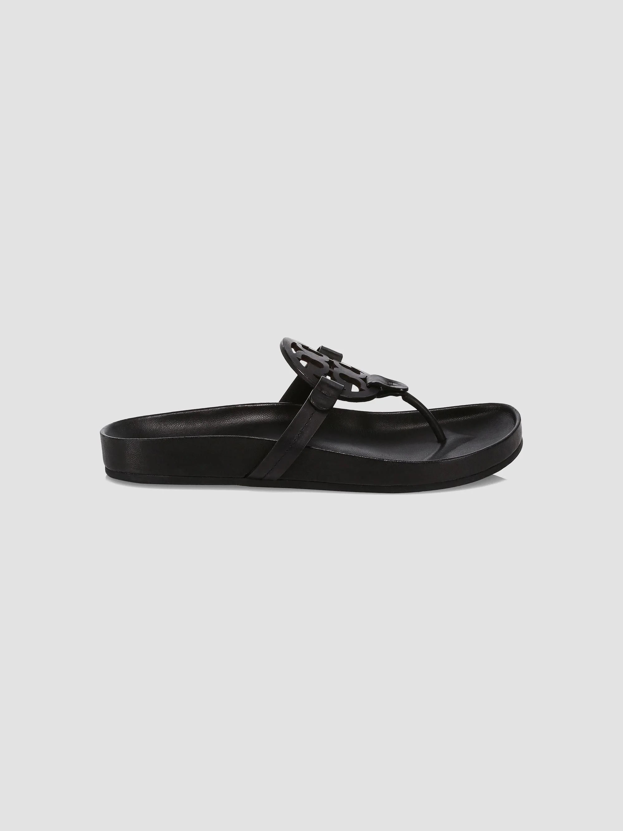 Women's Miller Cloud Leather Thong Sandals - Perfect Black - 1