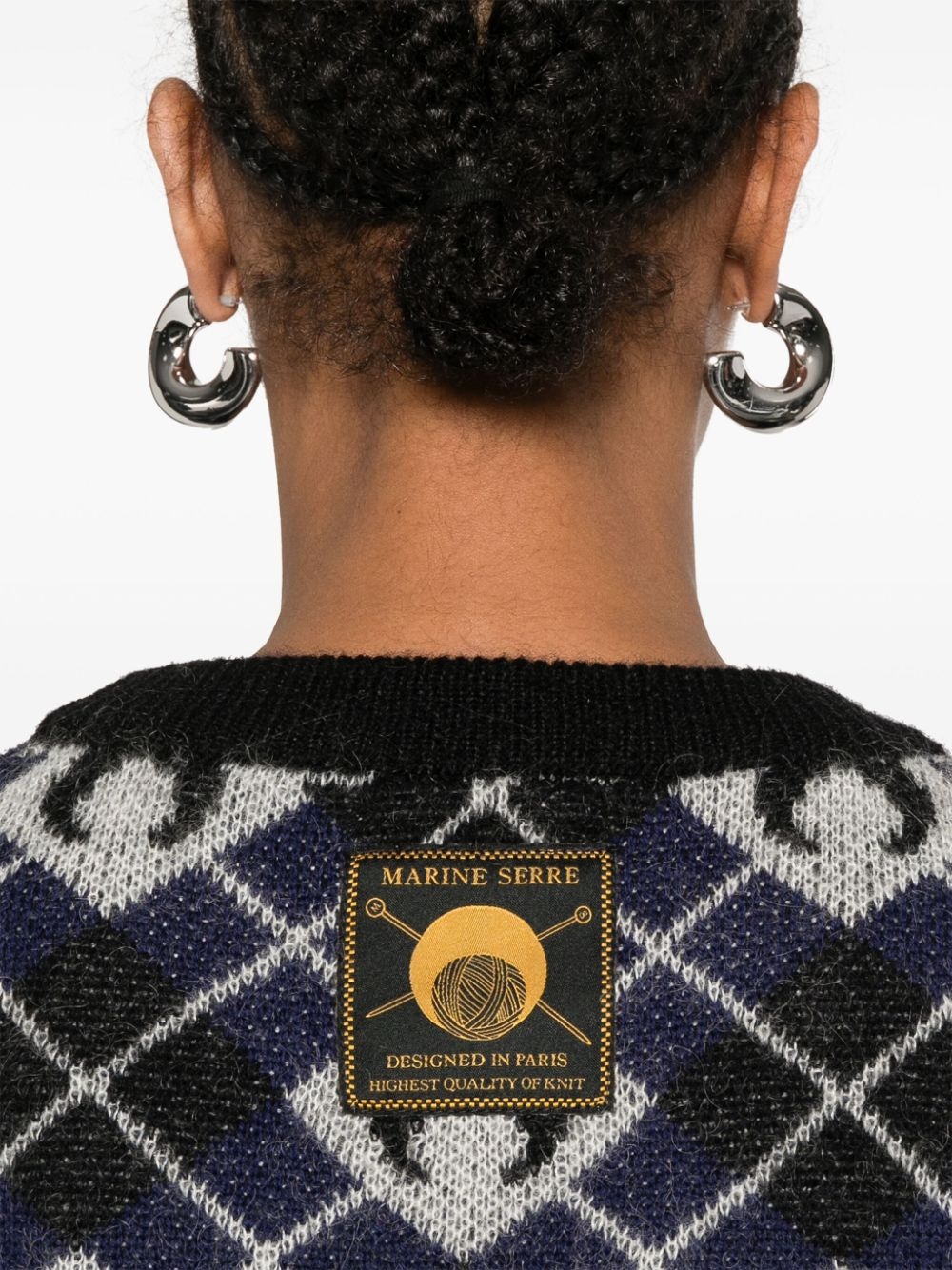 Moon argyle-knit sweater - 5