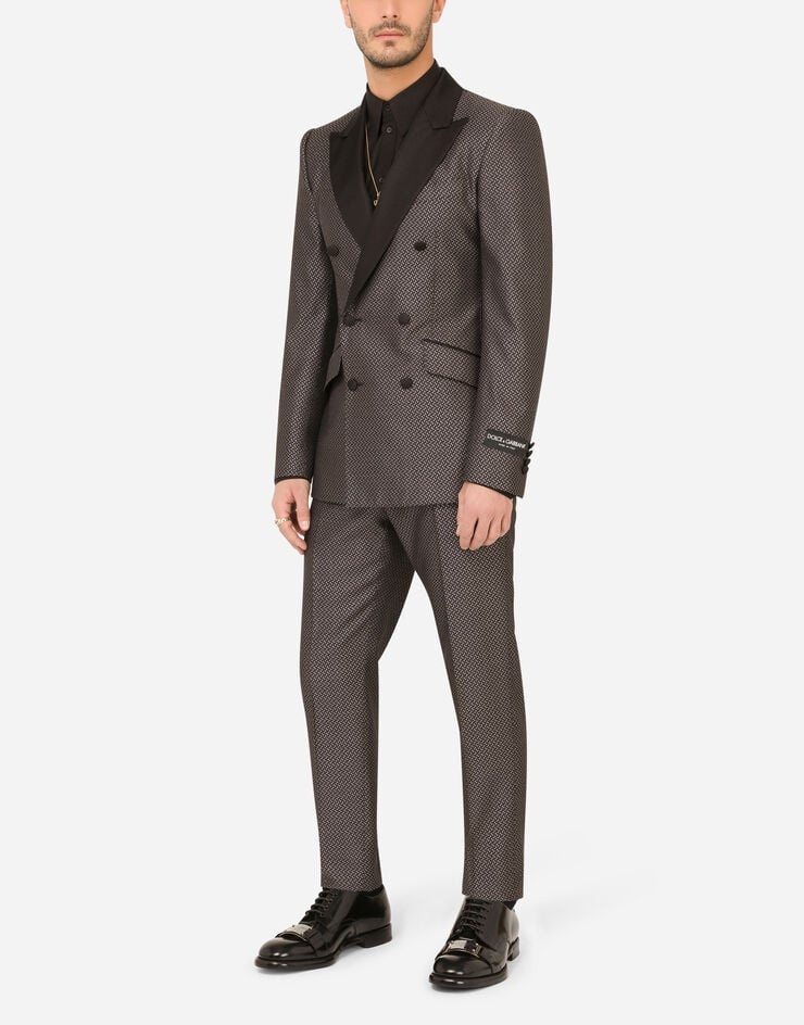 Double-breasted silk jacquard Sicilia-fit tuxedo jacket - 6