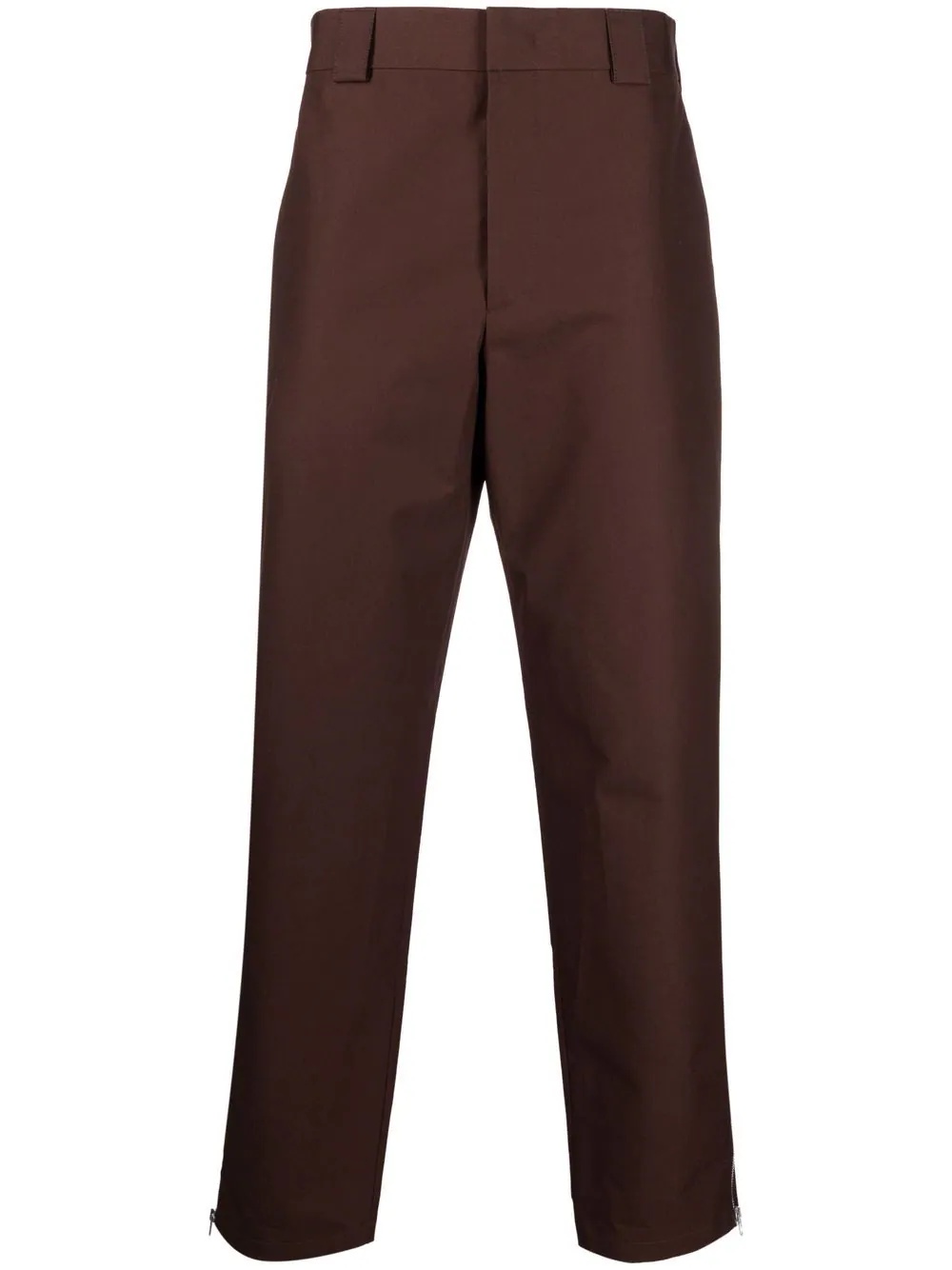 zip-detail tapered trousers - 1