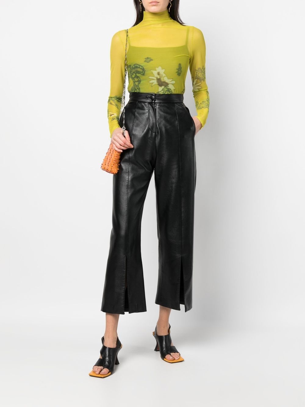 lace-embroidered long-sleeve top - 2