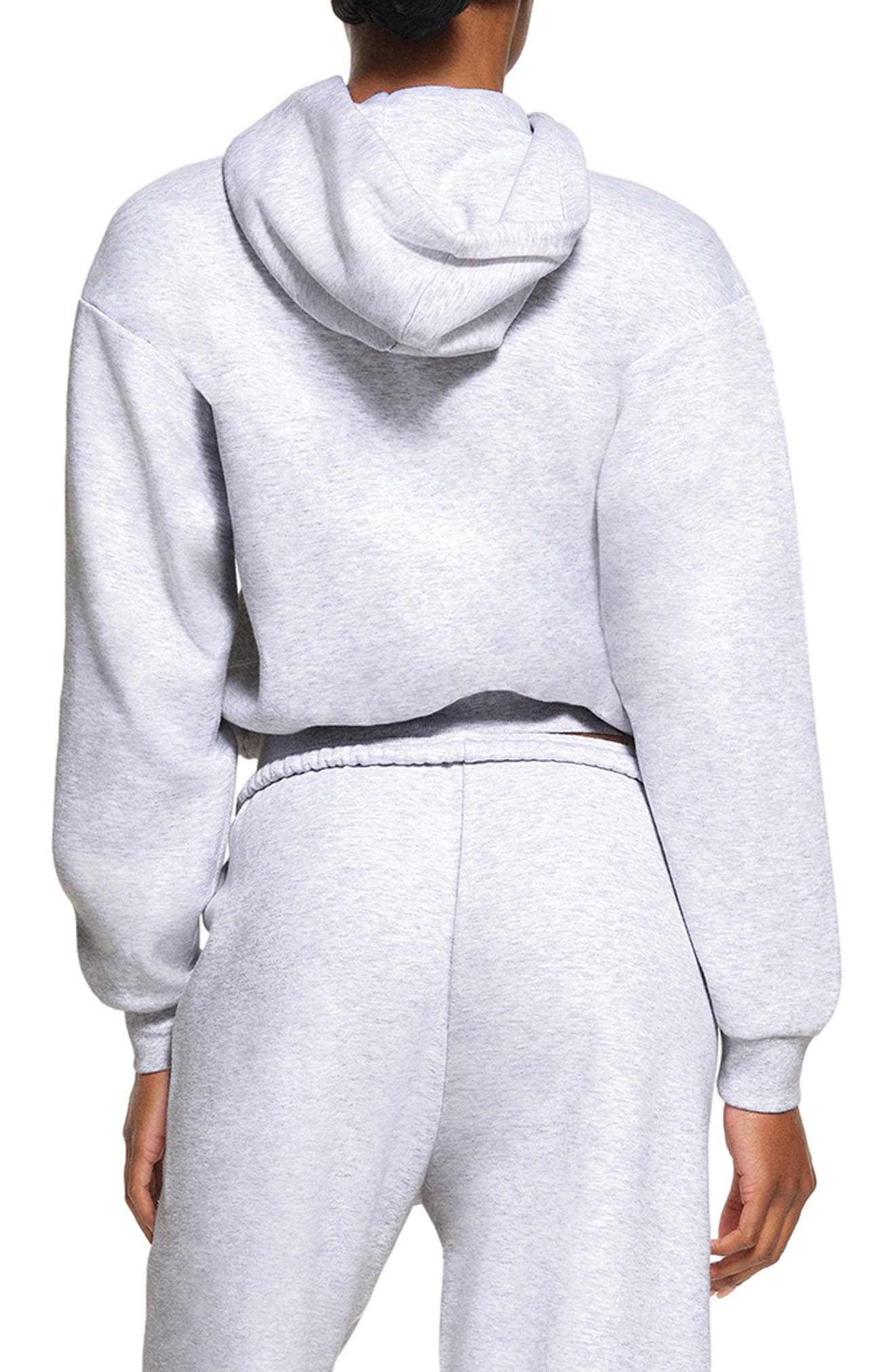 SKIMS Cotton Blend Fleece Classic Pullover Hoodie in Light Heather Gray at Nordstrom - 2