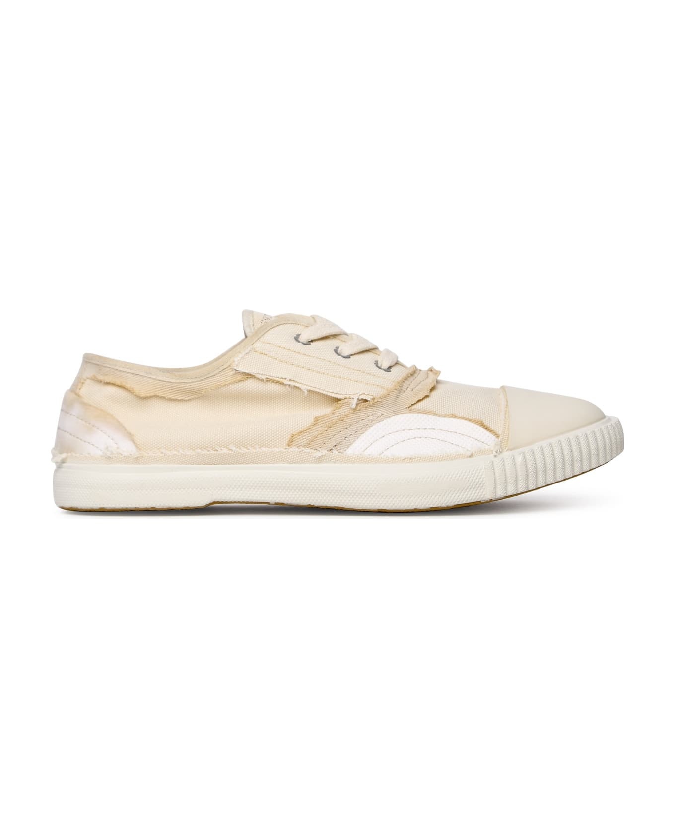Cream Cotton Sneakers - 1