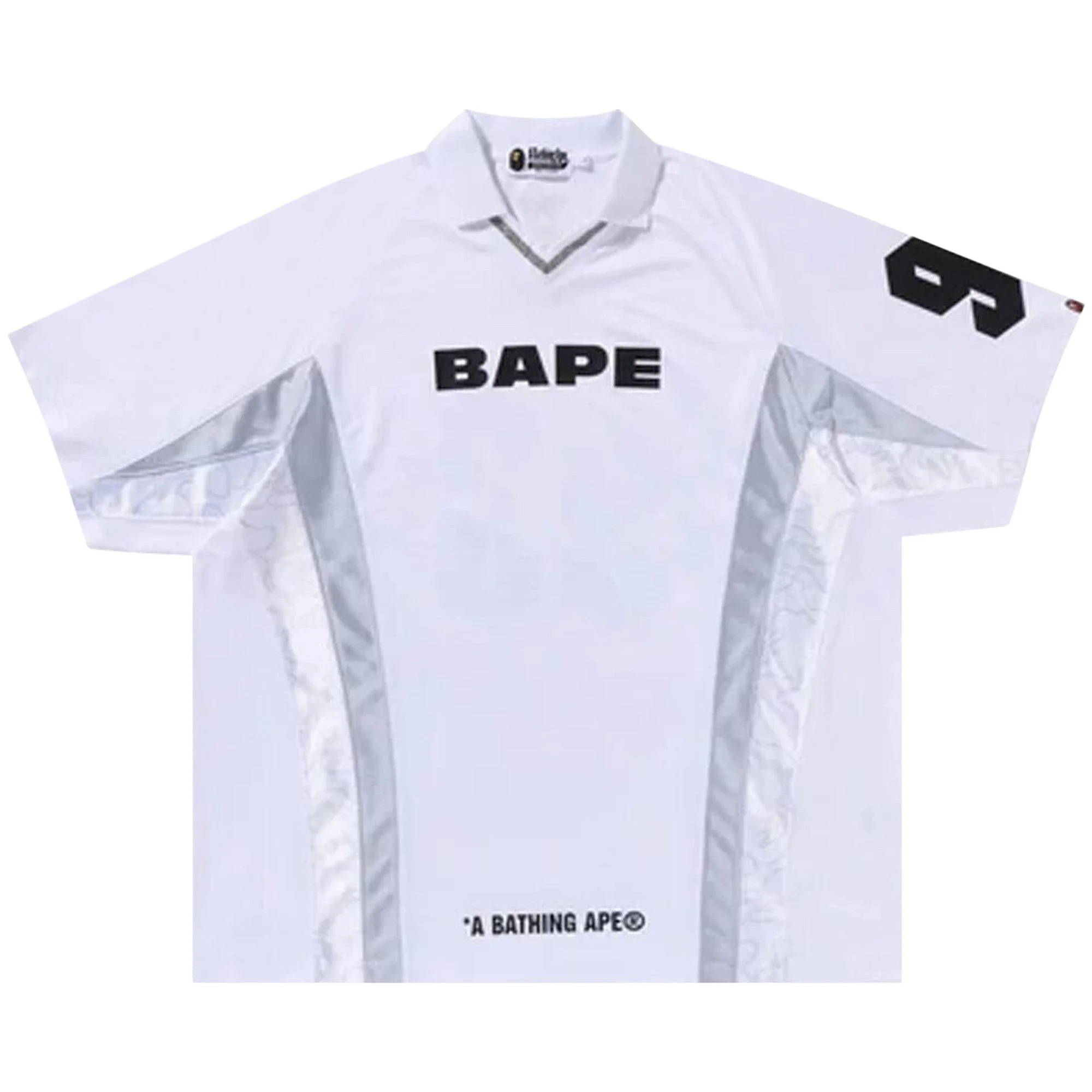 BAPE Multi Logo Relaxed Fit Soccer Jersey 'White' - 1