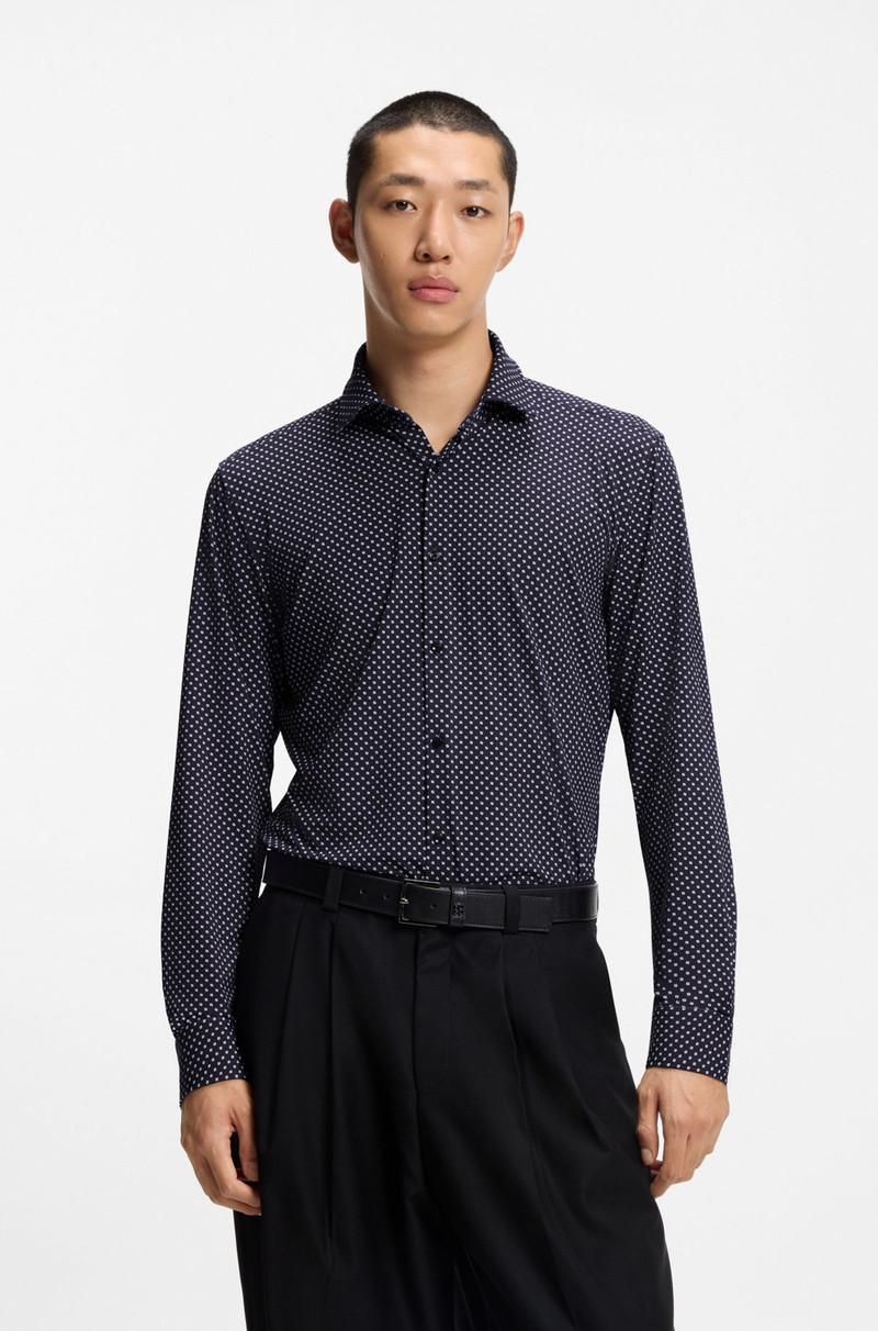 SLIM-FIT SHIRT IN PRINTED STRETCH JERSEY 2