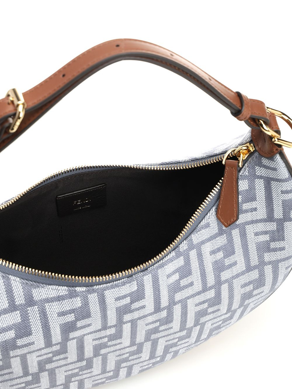 Fendigraphy Small Canvas All Over Ff Shoulder Bags Blue - 4