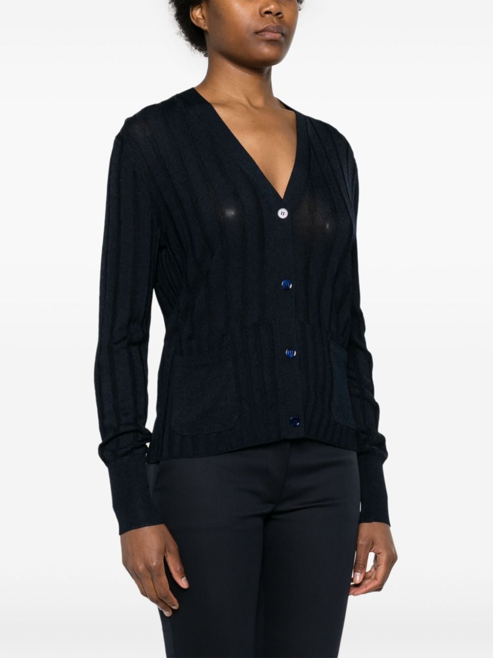 Crisp Rayon ribbed cardigan - 3