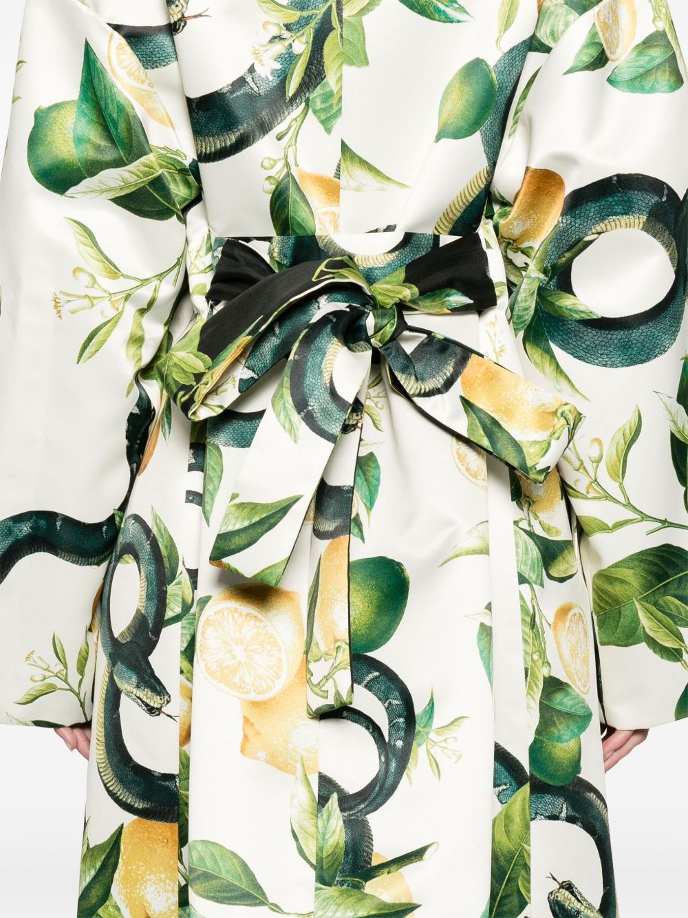 Lemon-print silk coat - 5