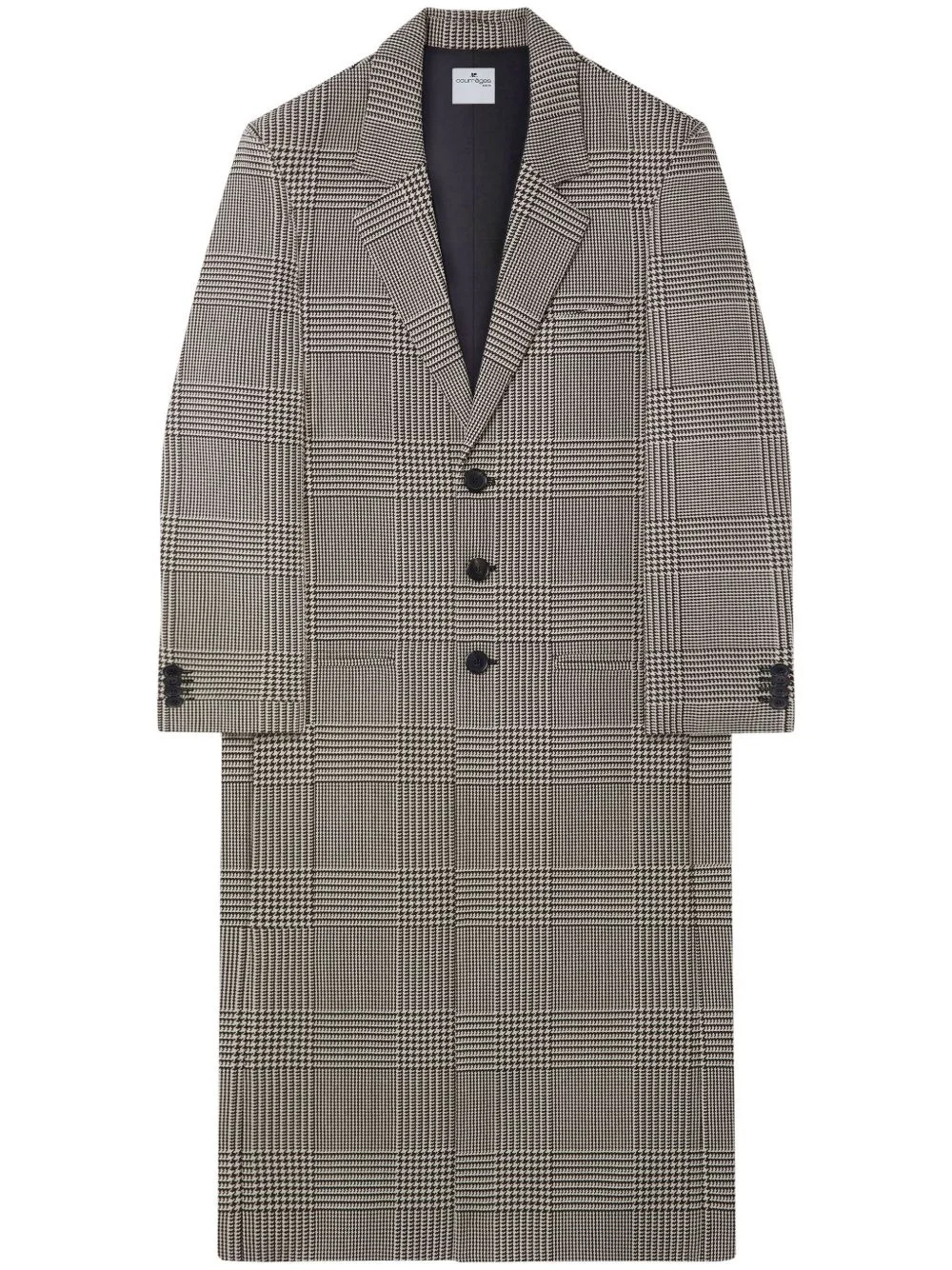 prince of wales-pattern single-breasted coat - 1