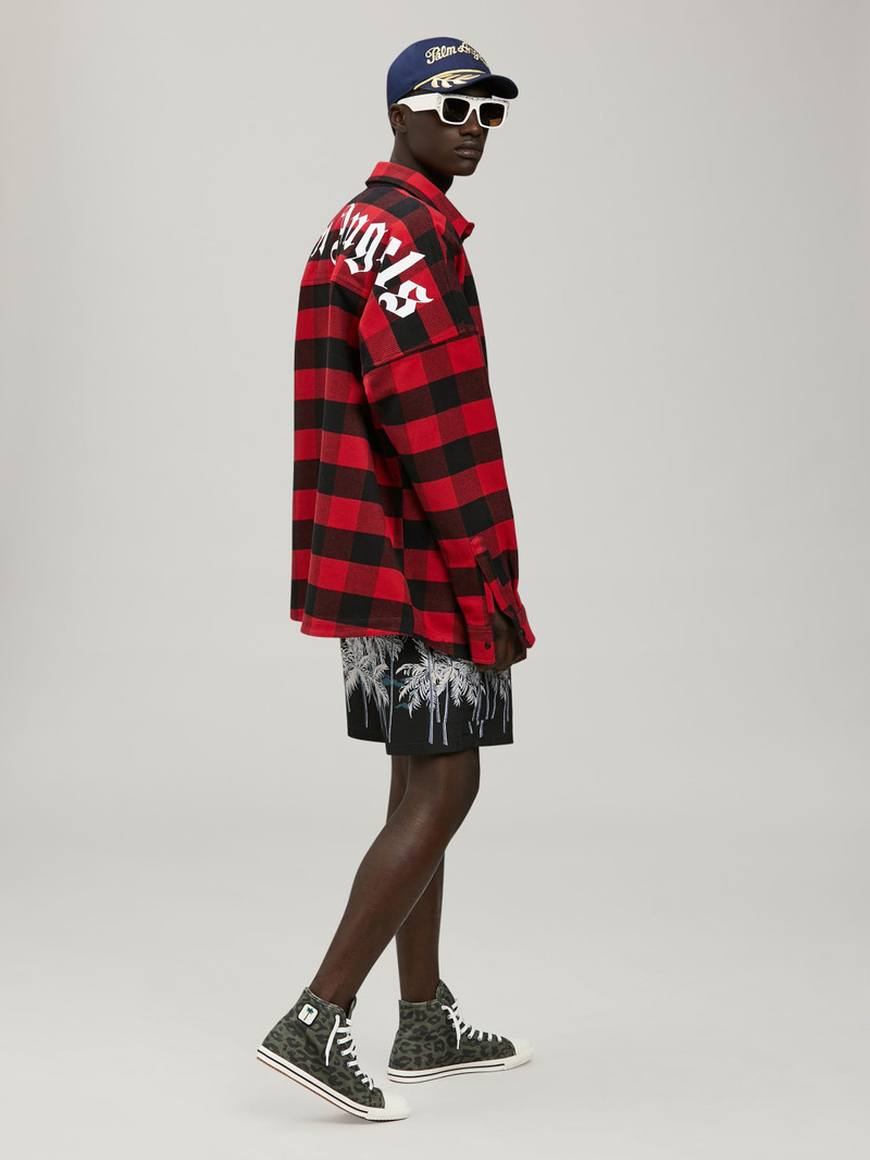 Palm Angels CURVED LOGO CHECKED SHIRT outlook