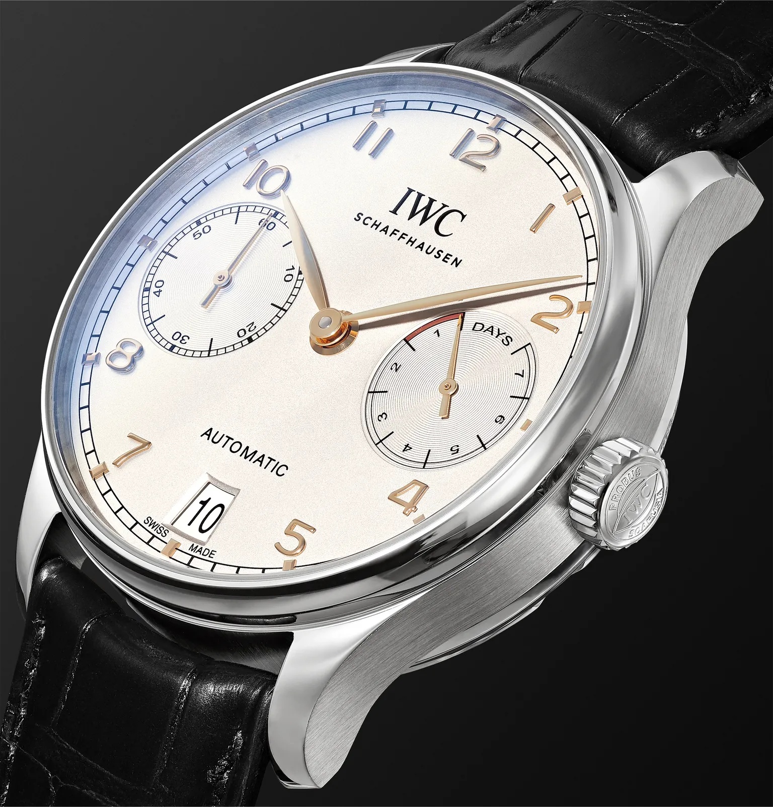 Portugieser Automatic 42mm Stainless Steel and Alligator Watch, Ref. No. IW500704 - 4