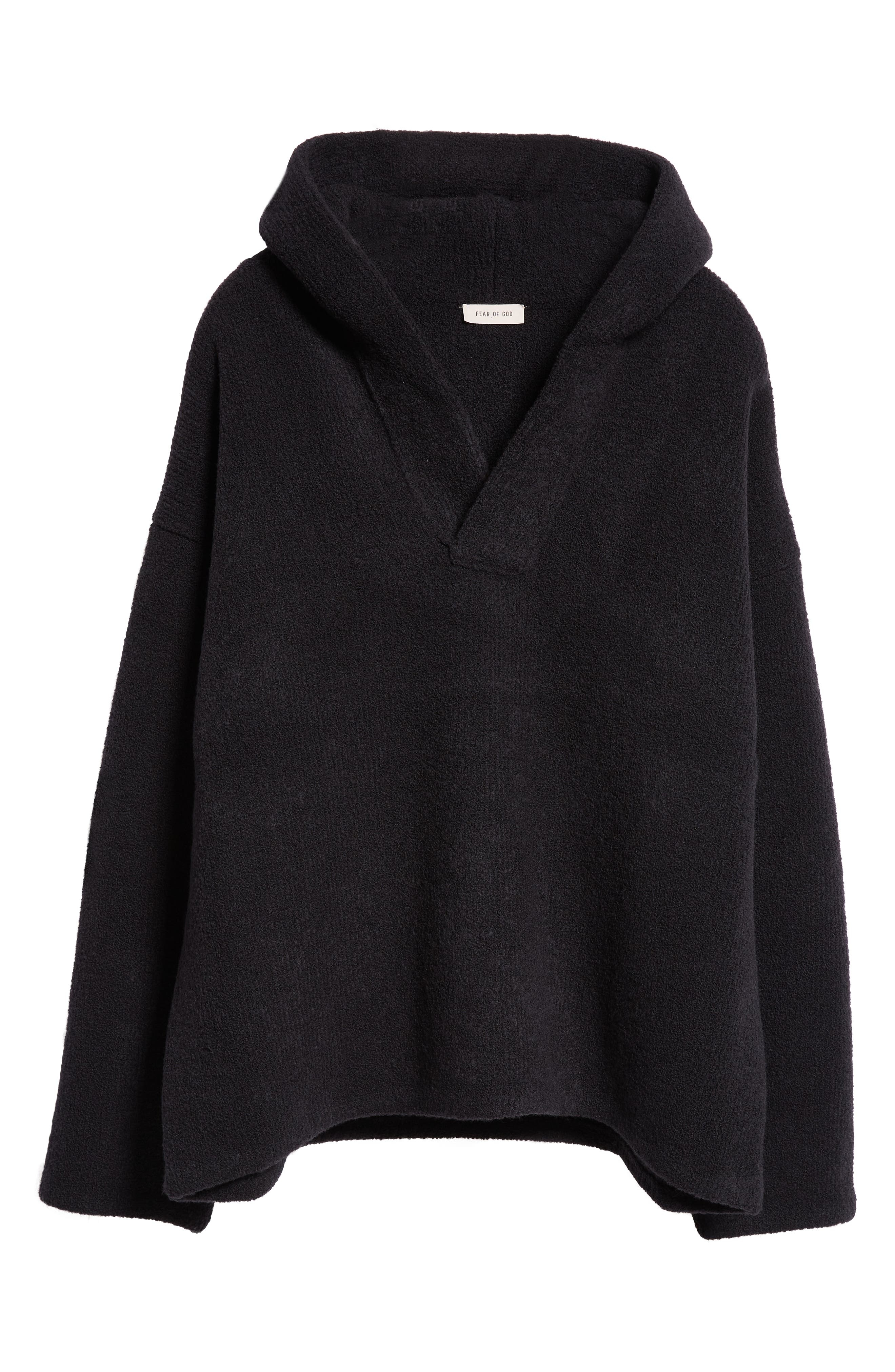 Fear of God Oversize Virgin Wool Blend Bouclé Hoodie in Black at Nordstrom - 6