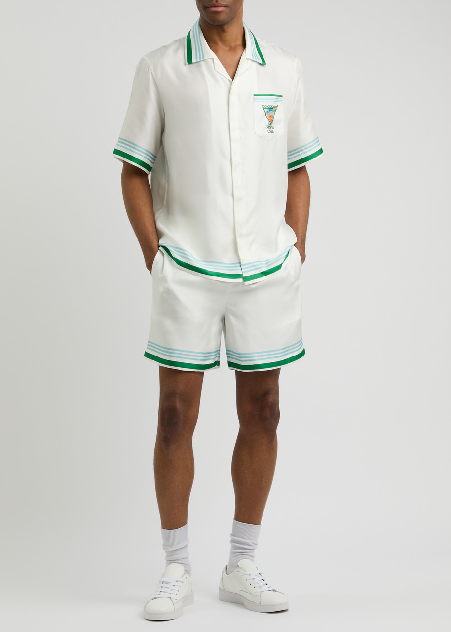 Casablanca Metaphysical Tennis Silk-satin Shorts - 4