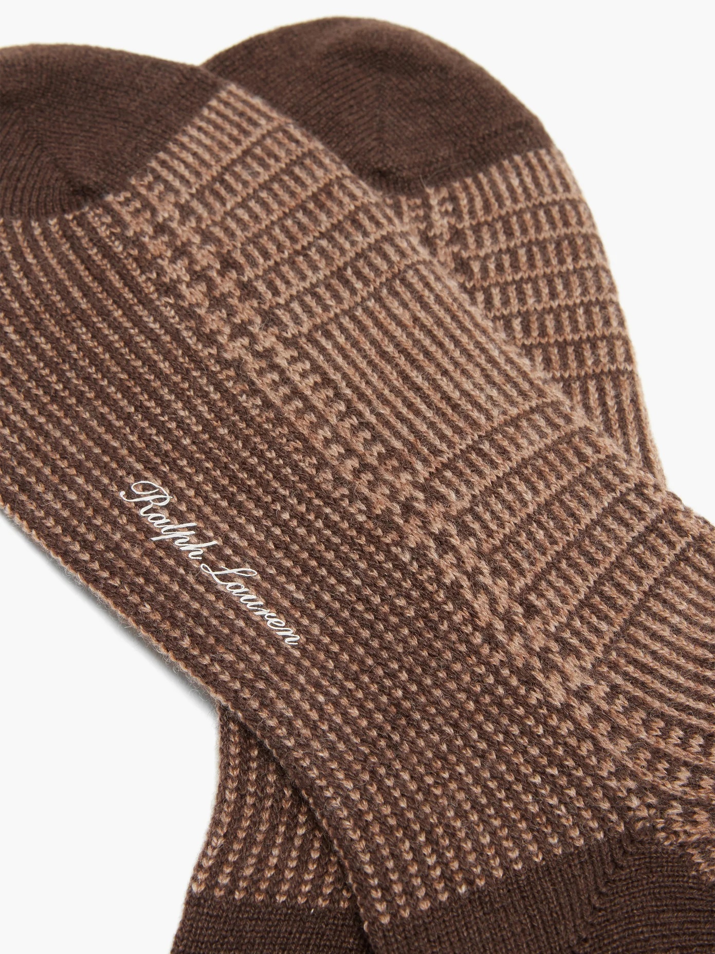 Glen-check jacquard cashmere-blend socks - 3