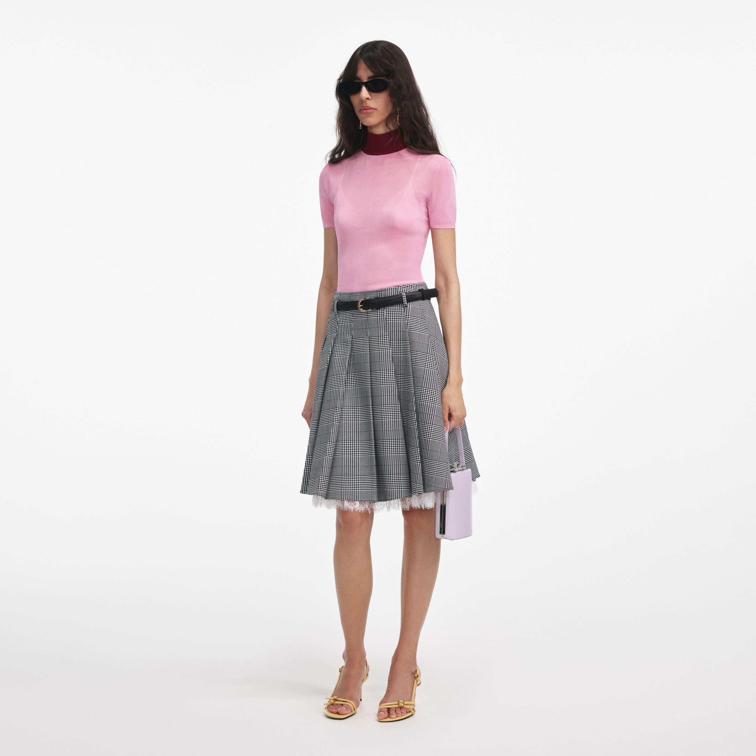 Pink Viscose Knit Short Sleeve Top - 2