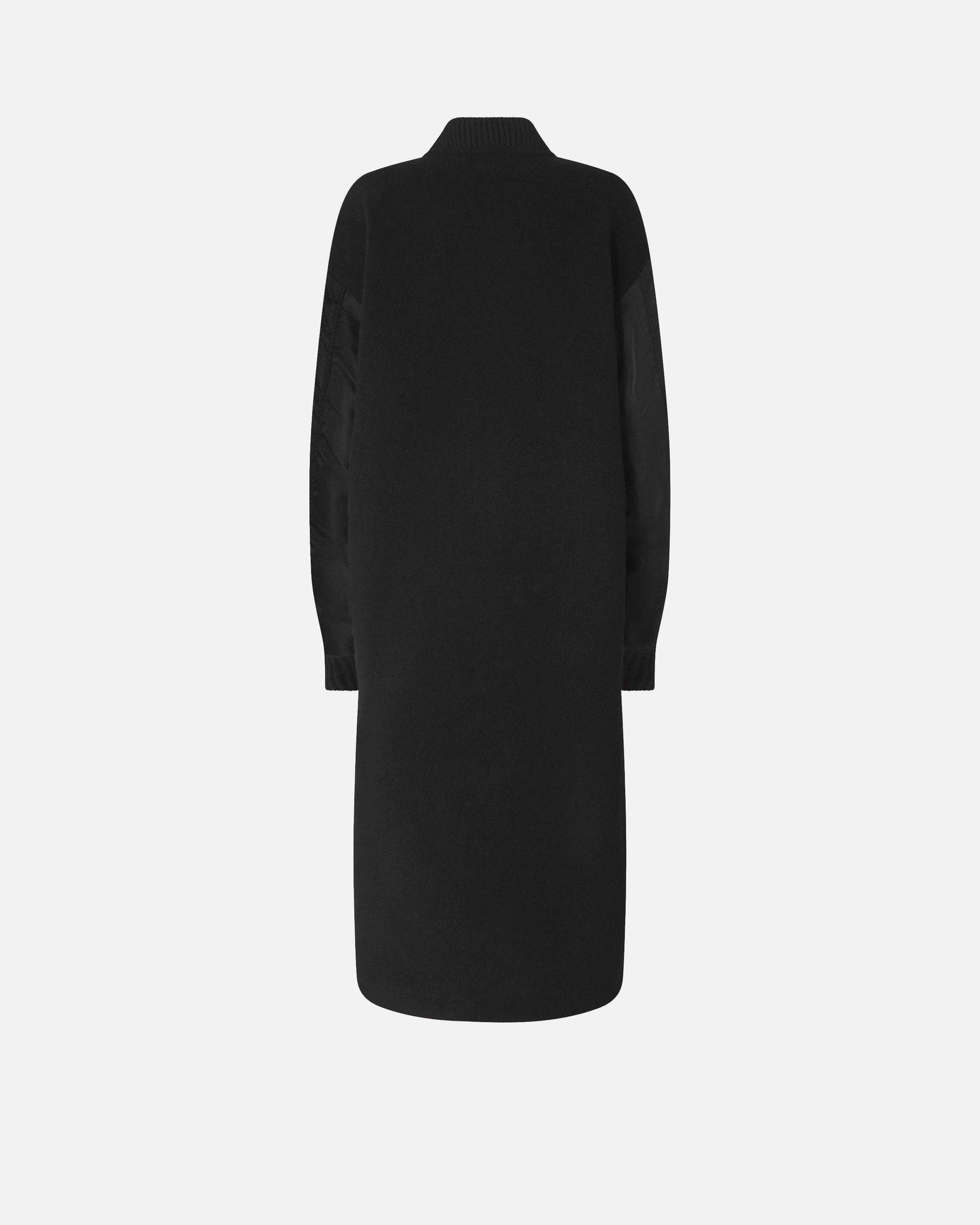 LONG TECHNICAL SATIN AND CLOTH COAT - 6