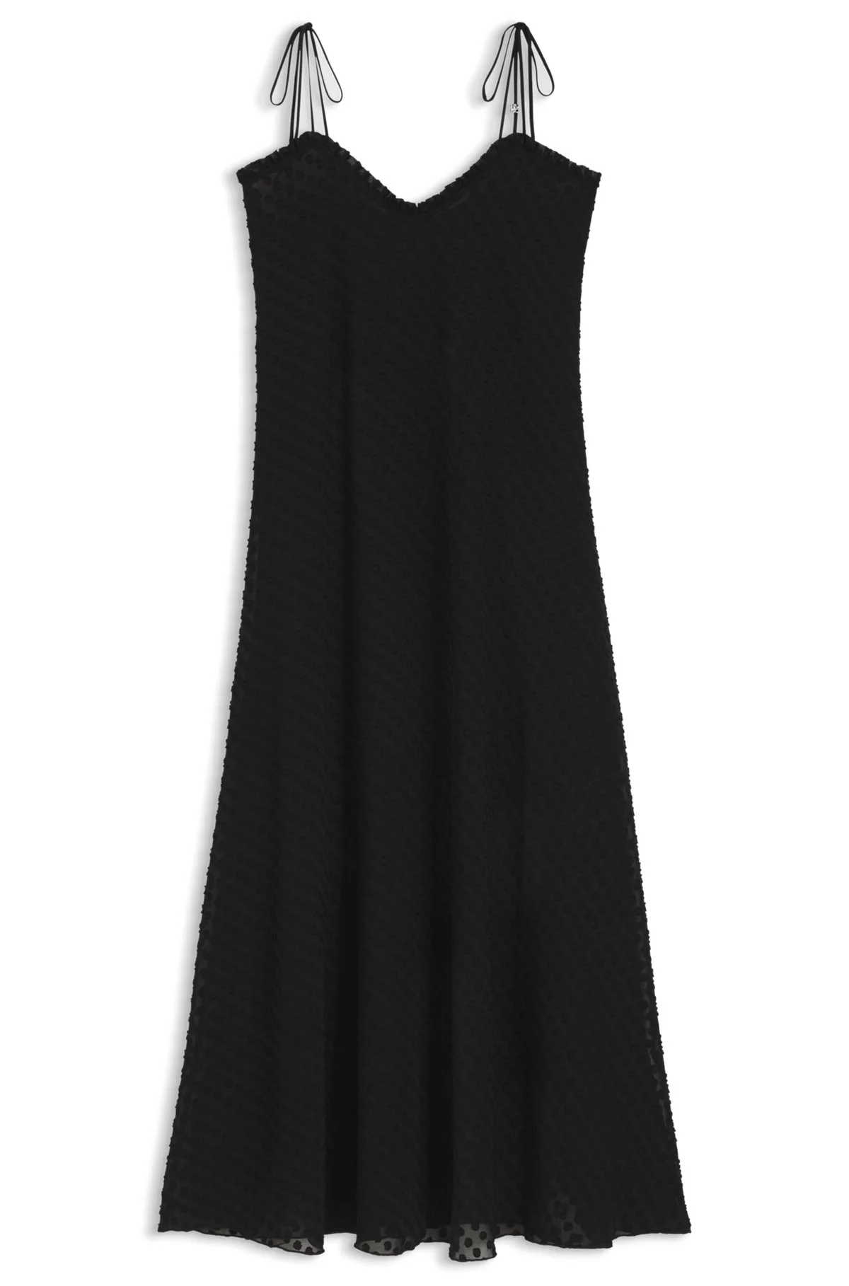 SPAGHETTI-STRAP DRESS WITH DEVORÉ DOT PATTERN - 1