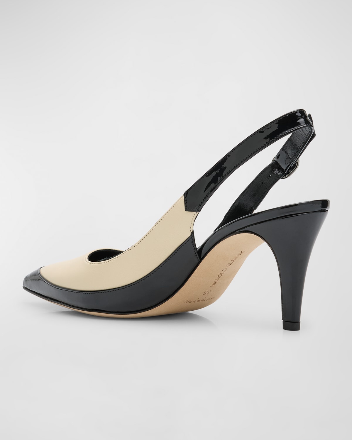 Bicolor Leather Slingback Pumps - 4