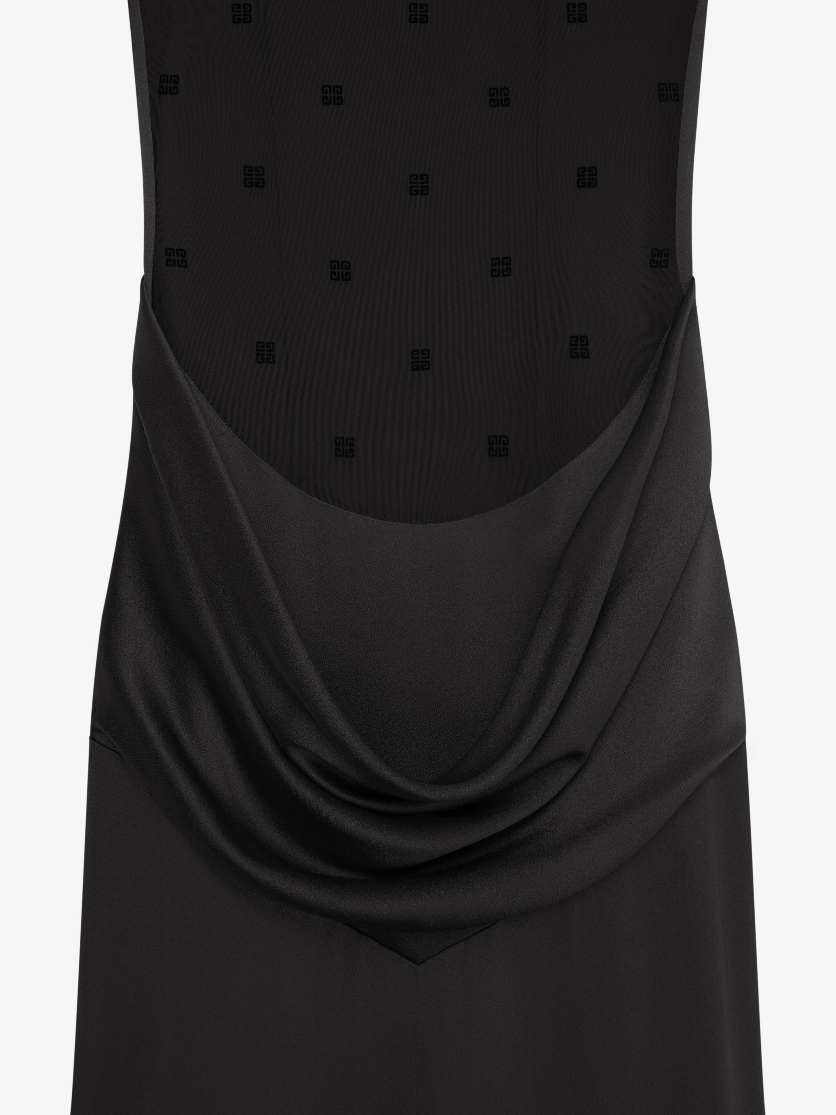 EVENING DRESS IN SATIN WITH TULLE AND DRAPE - 7