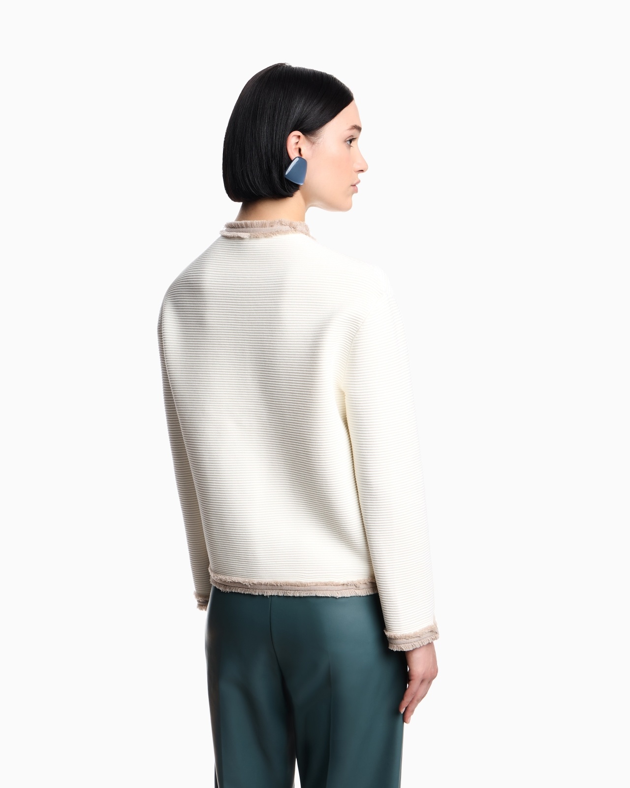 OTTOMAN FABRIC JACKET WITH FRINGE TRIMS - 3