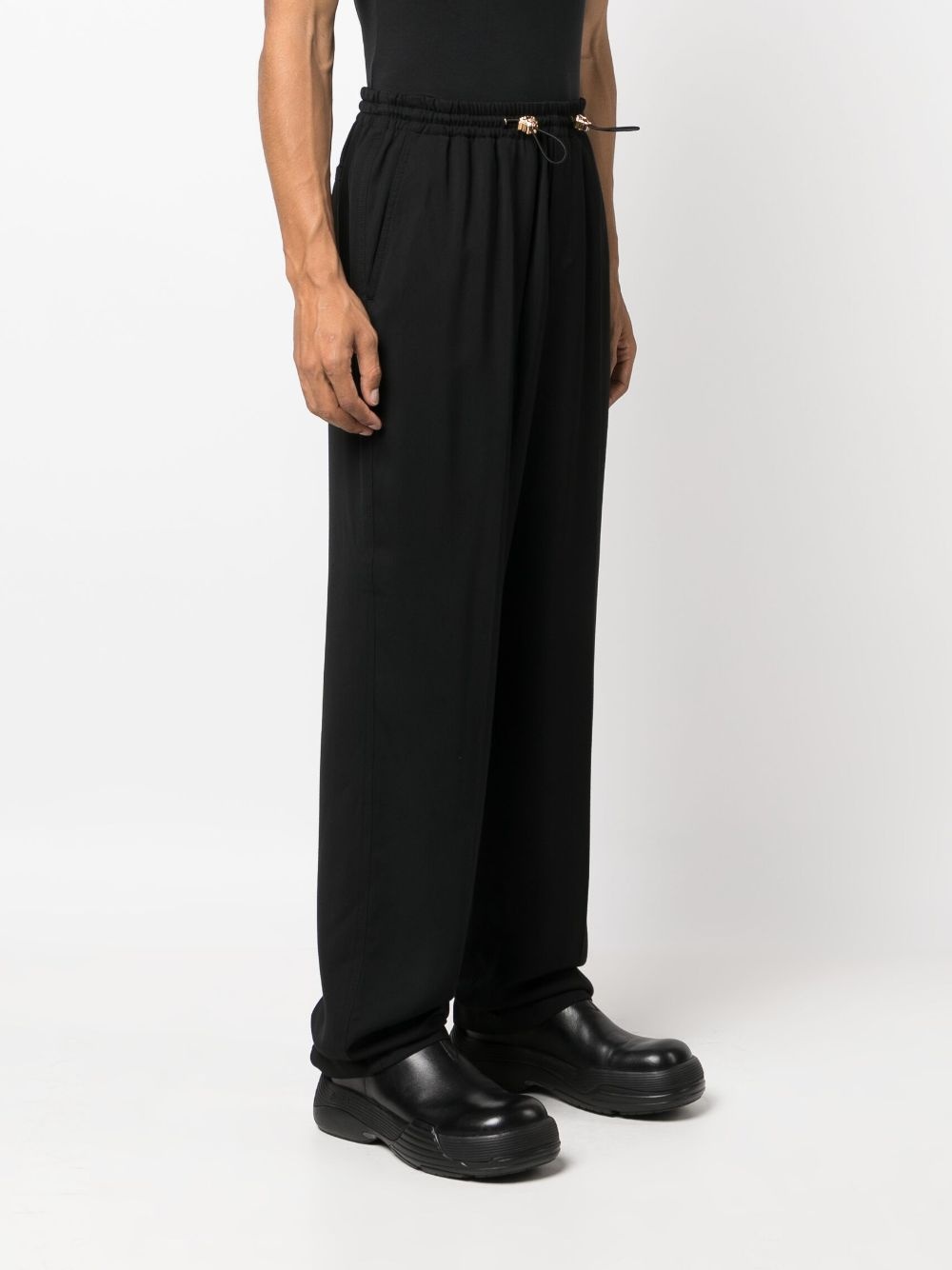 drawstring-fastening cotton track pants - 3