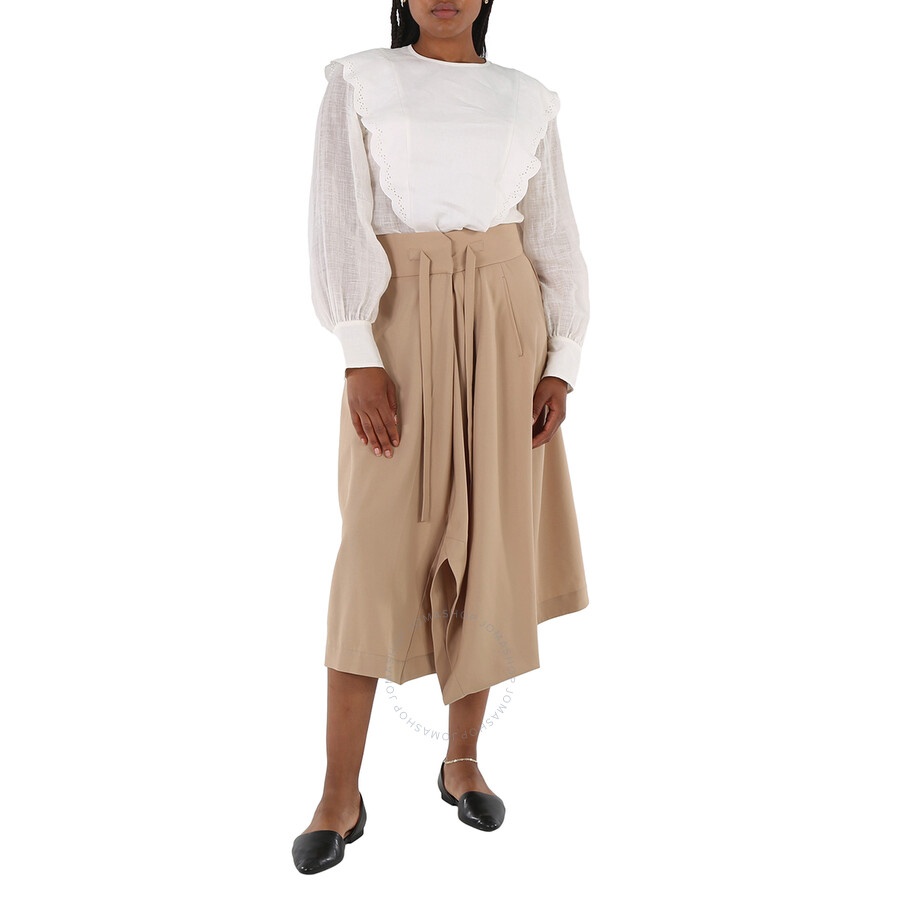 Chloe Ladies Soft Tan Cropped Sarouel Pants, Brand Size 40 (US Size 8) - 6