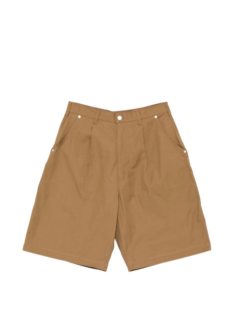 pleated-front pocket-detail shorts 1