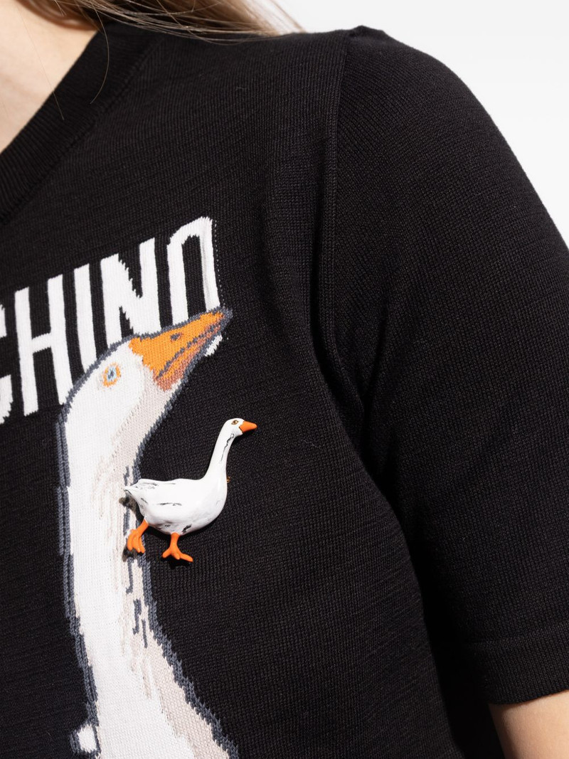 Moschino goose-shaped brooch outlook