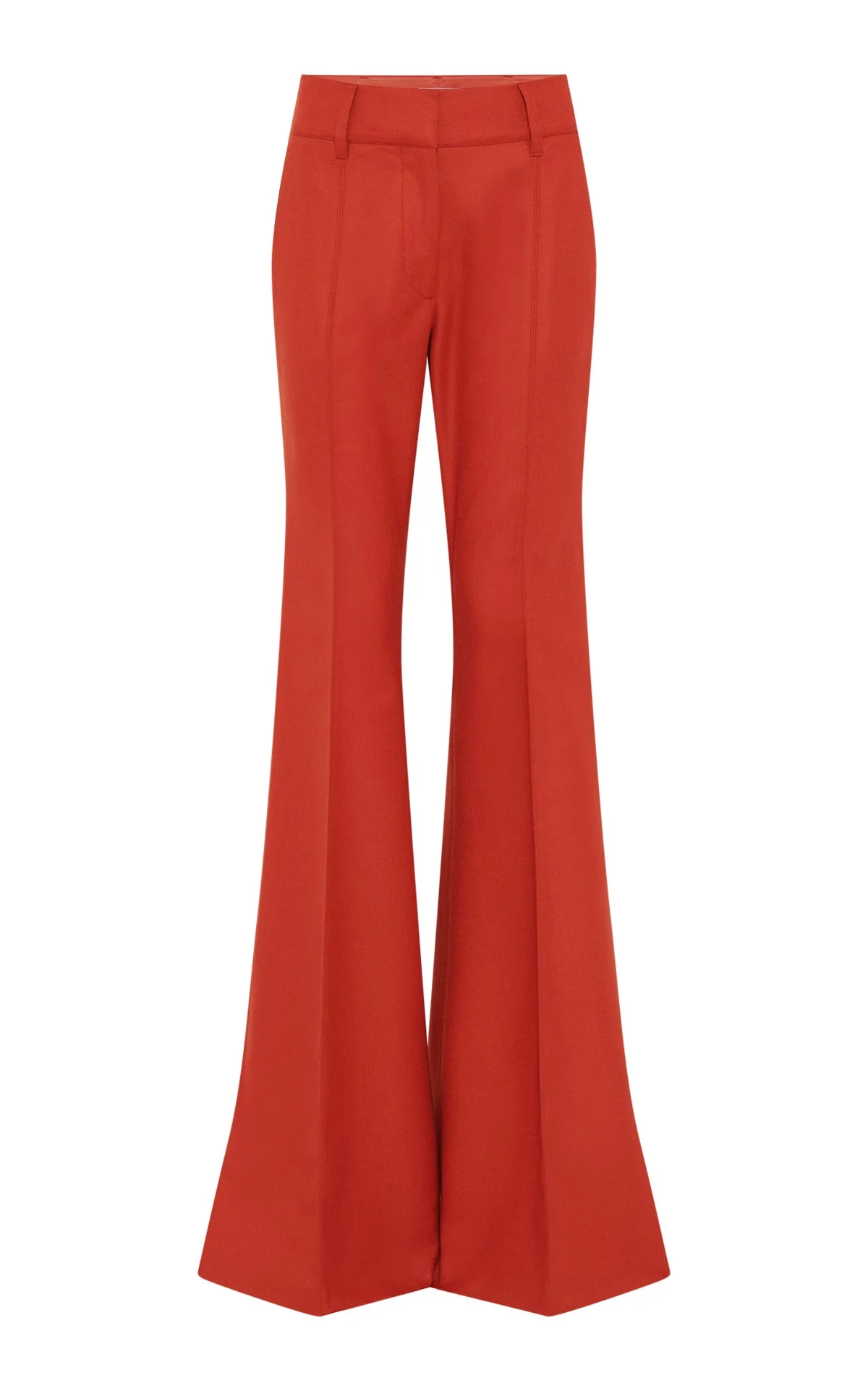 Rhein Flare Pant in Antelope Orange Wool Cashmere Flannel - 1