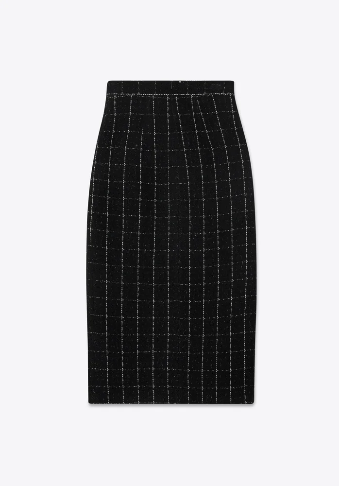 SKIRT 76 BLACK BOUCLÉ CHECK - 1