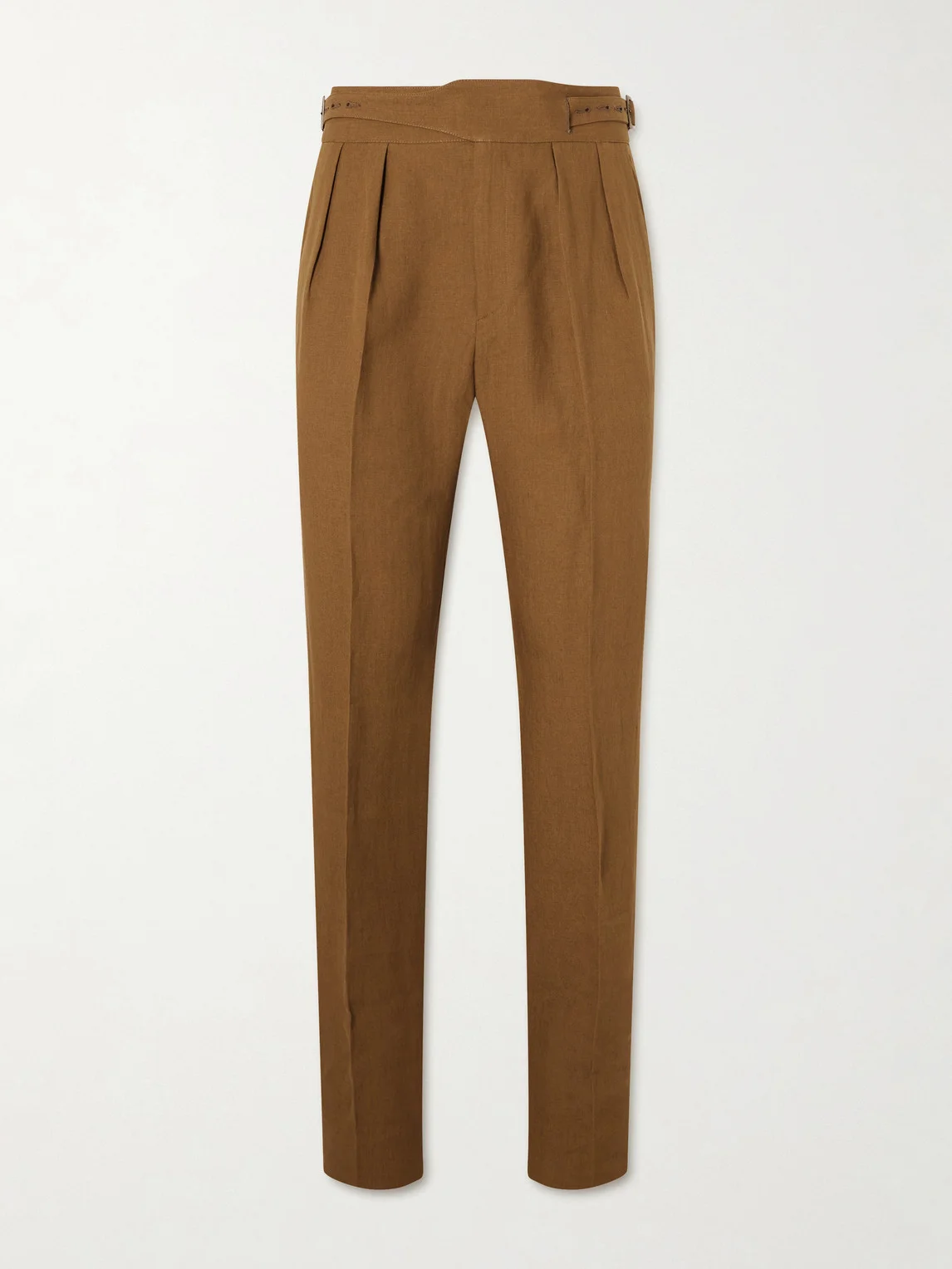 Manny Straight-Leg Pleated Linen Trousers - 1