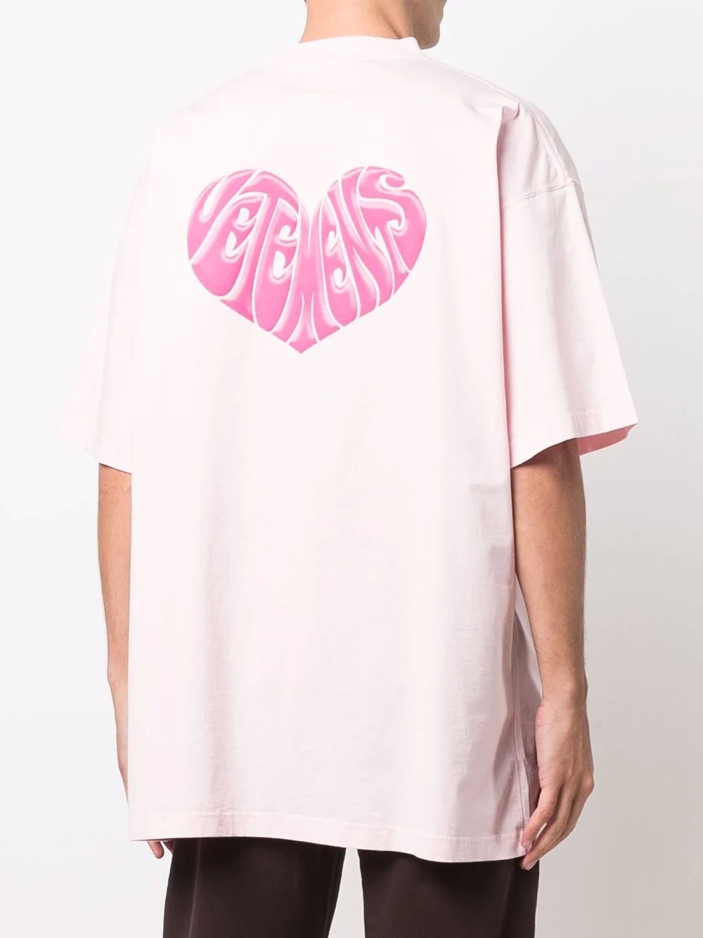 heart print crew neck T-shirt - 5