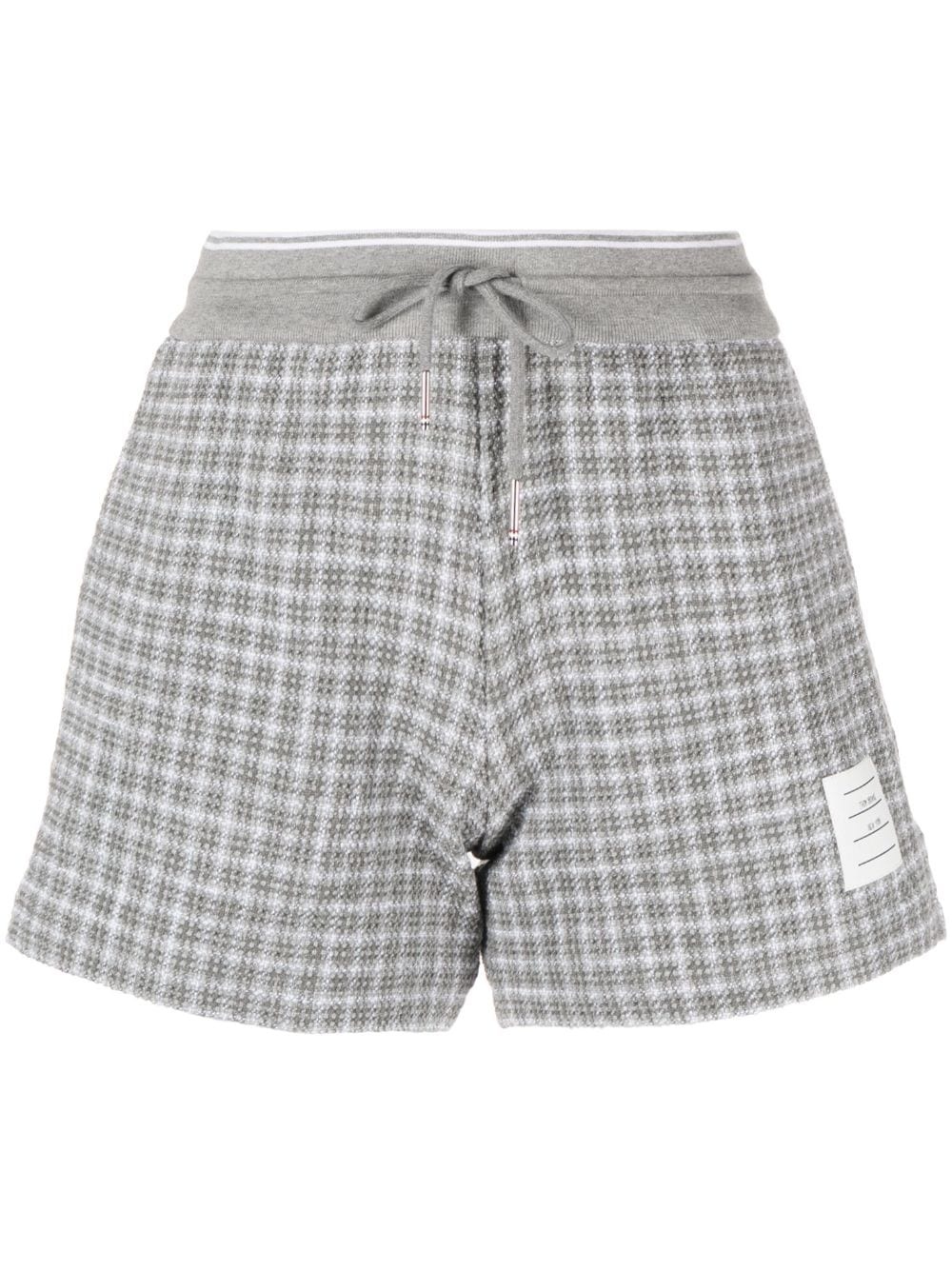 checked tweed track shorts - 1