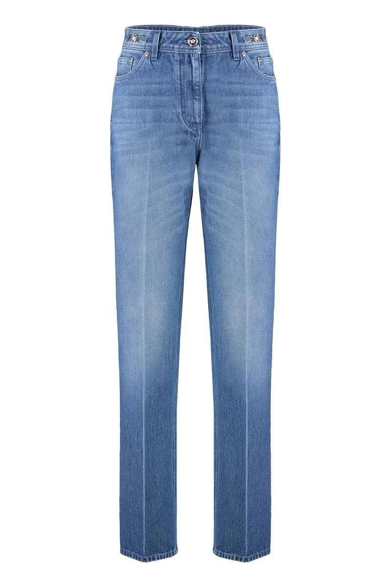 VERSACE TAILORED BLUE COTTON JEANS - 1