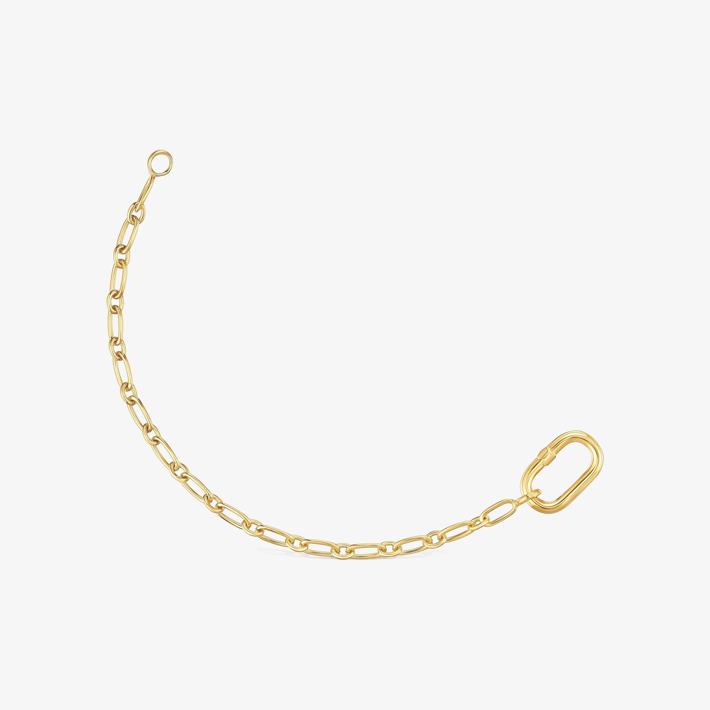 18K gold vermeil chain Bracelet with ring Hold Oval - 1