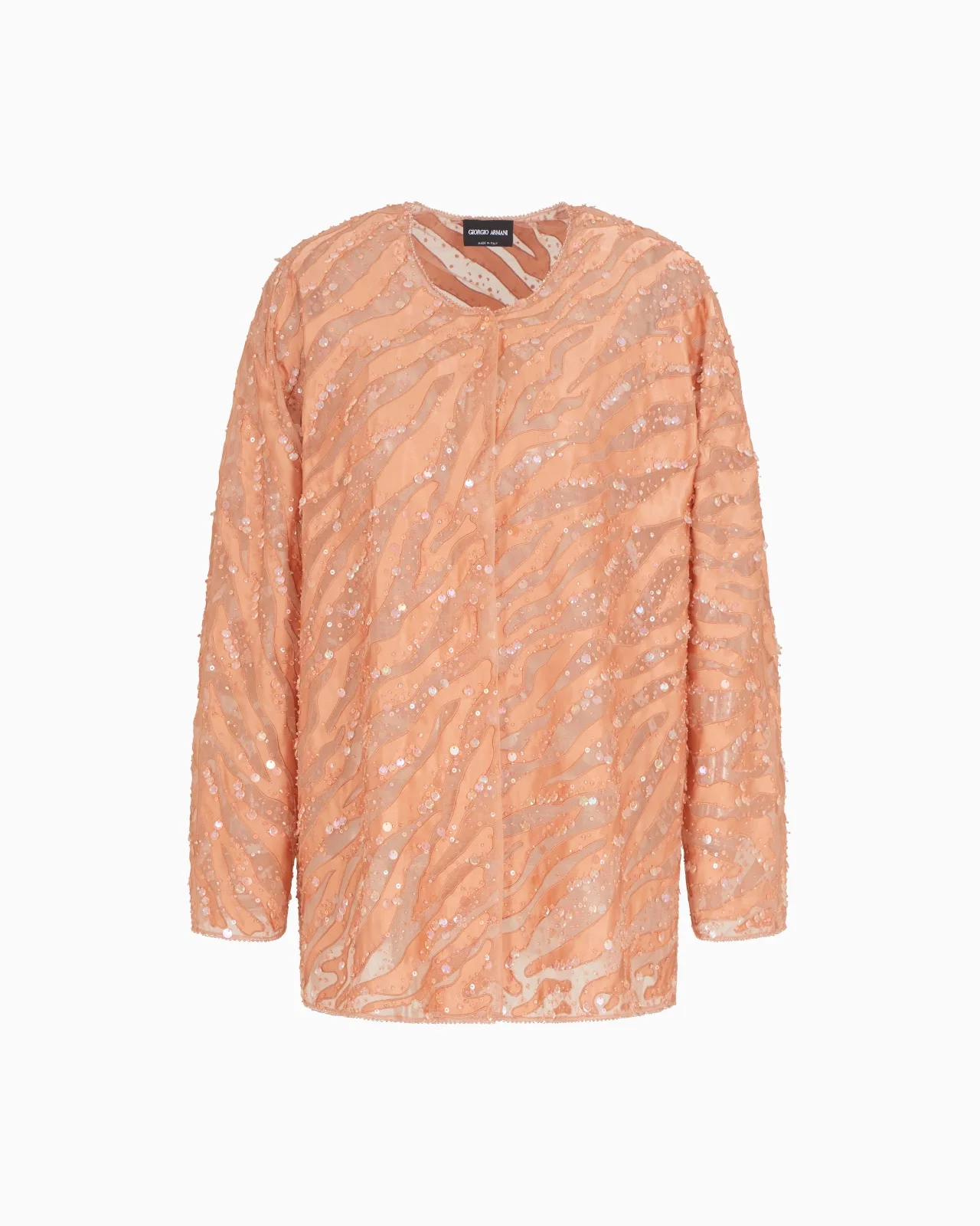 ORGANZA SHIRT WITH ANIMAL SKIN MOTIF EMBROIDERY - 1
