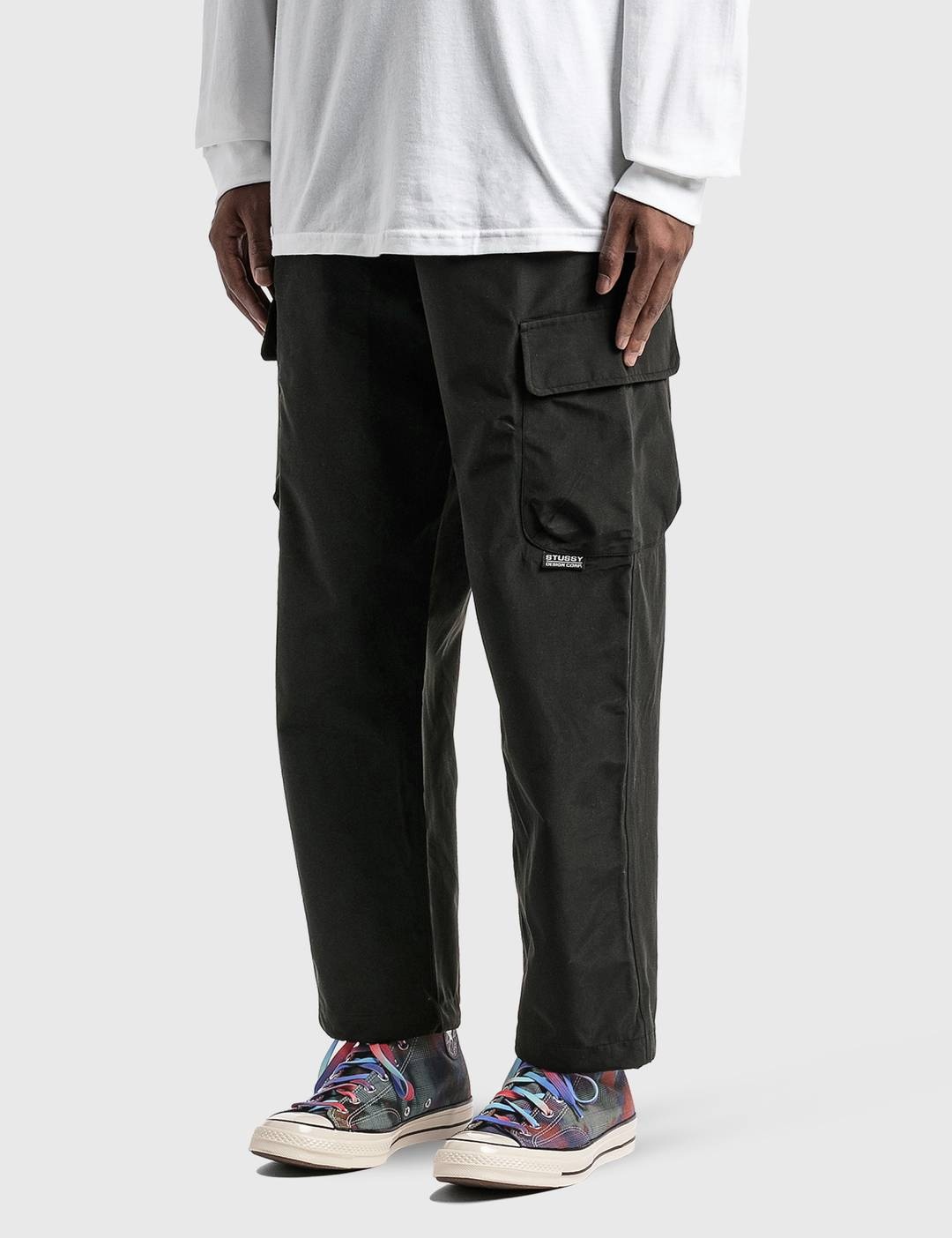 Solid Taped Seam Cargo Pants - 2