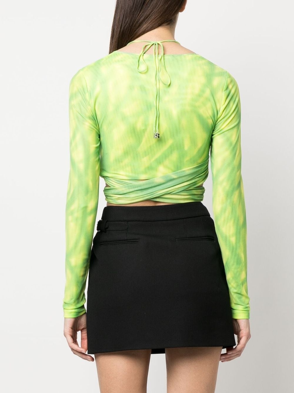 layered cropped tie-dye top - 4