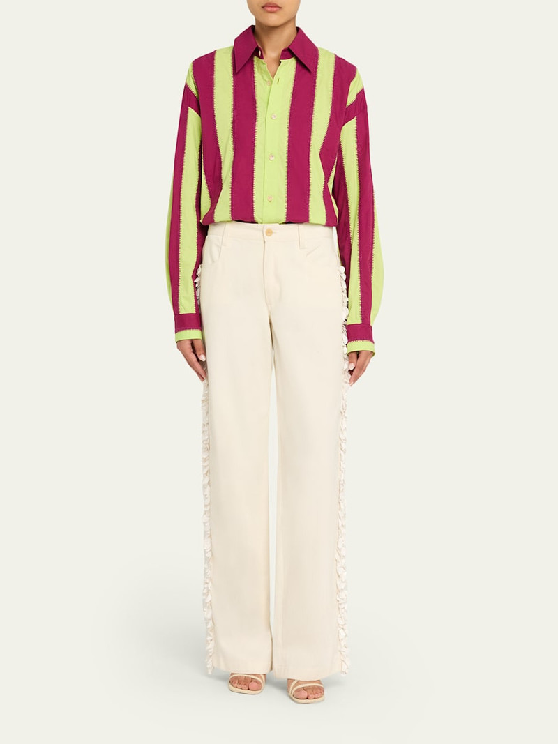 diotima Mossman Stripe Embroidered Button-Down Shirt outlook