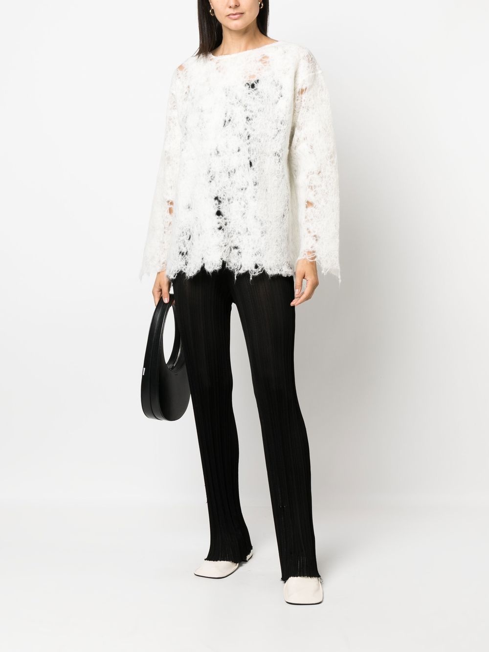 open-knit detail jumper - 2
