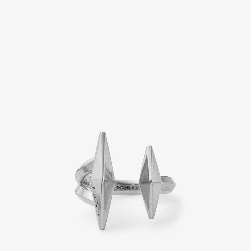 Double Diamond Ring Silver Finish Double Ring 1