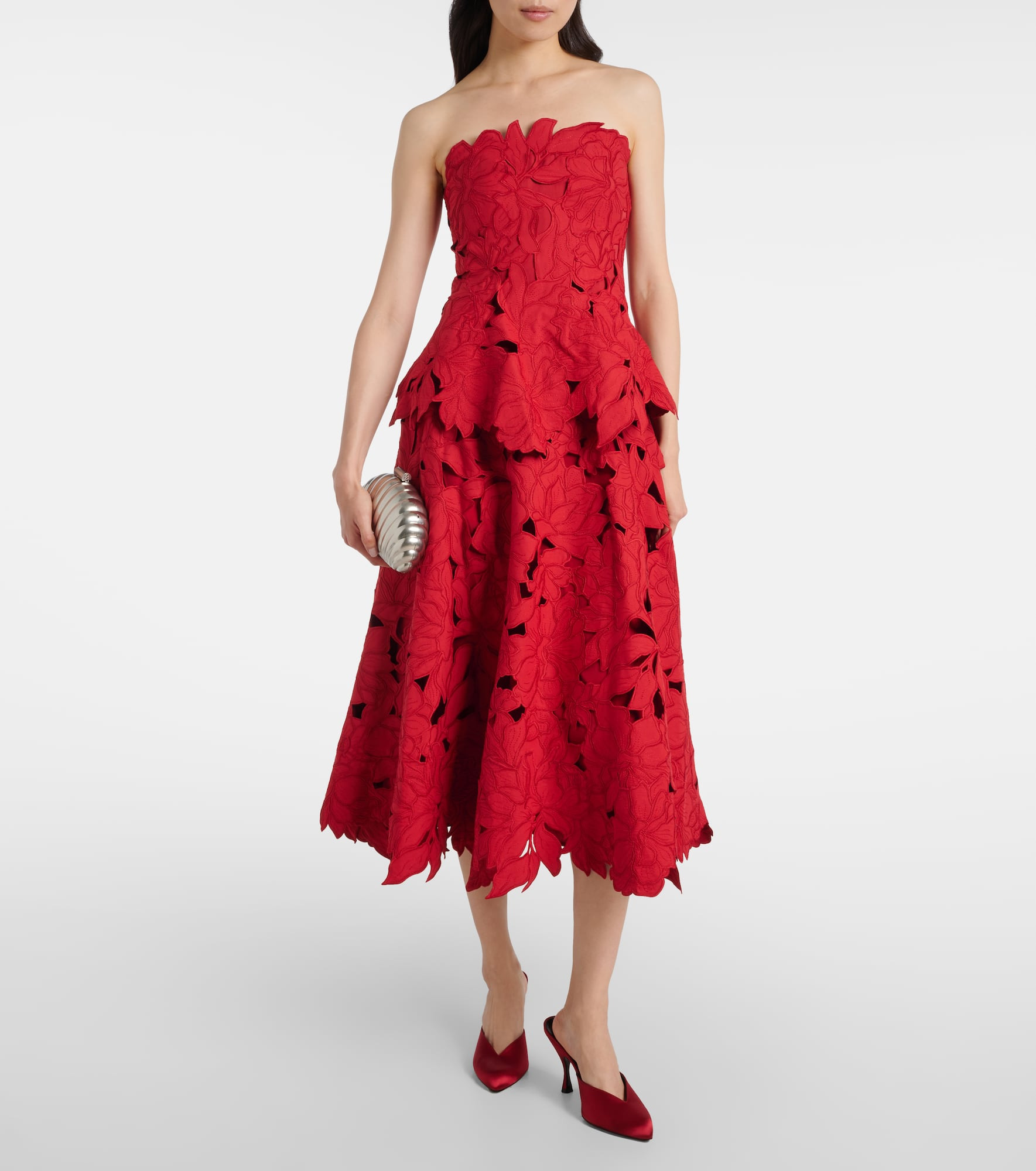 Audrey peplum lace midi dress - 2