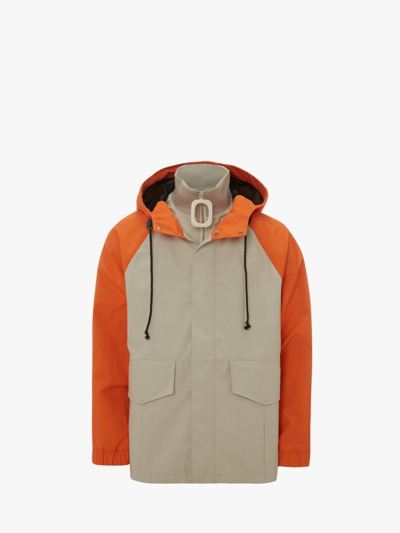 SHORT COLOURBLOCK PARKA JACKET - 1
