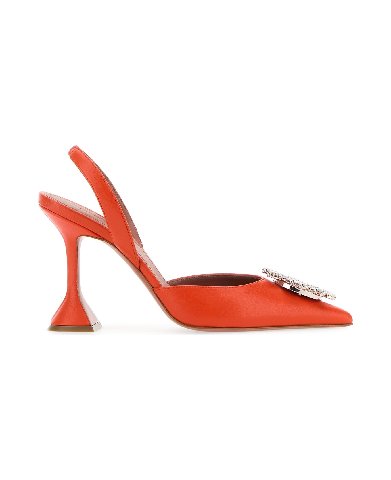 Orange Nappa Leather Begum Pumps - 1